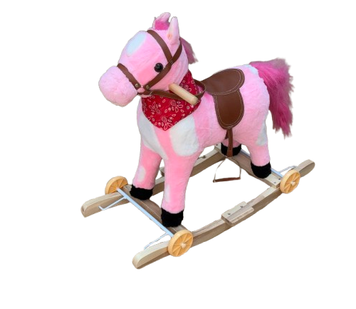 Calut balansoar cu manere, din plus, cu melodii si roti, roz