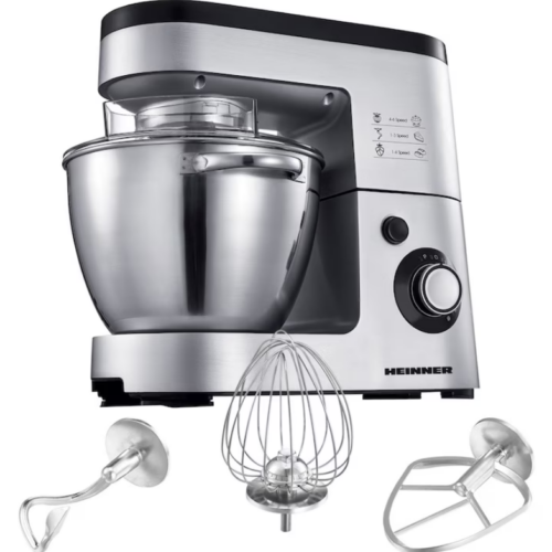 Mixer planetar Heinner HPM-1500XMC-V2, 1500W, 6 viteze, Bol 5.5l, Inox
