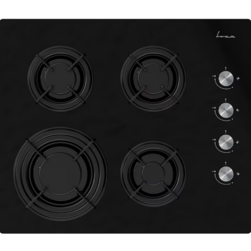 Plita incorporabila Fram FBH-M4IRF-GBK, Gaz, 4 arzatoare, Gratar fonta, Aprindere electrica, Dispozitiv de siguranta, 60 cm, Sticla neagra