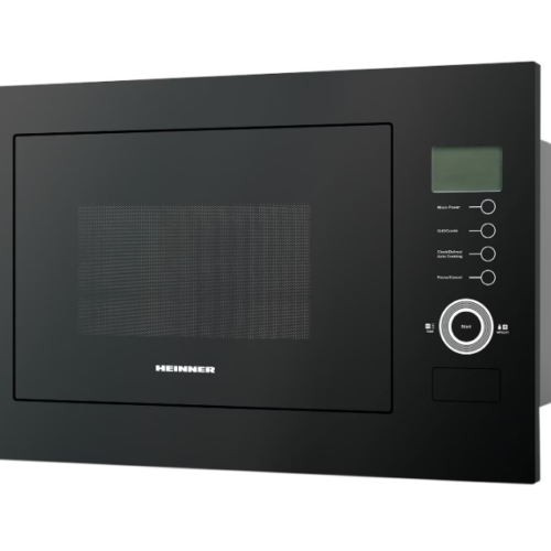 Cuptor cu microunde incorporabil Heinner HMW-25BIGBK, 25 L, 900 W, Grill, Control touch, Display LCD, Sticla Neagra