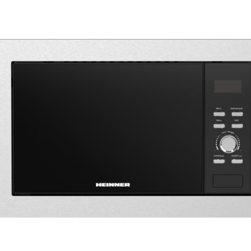 Cuptor cu microunde incorporabil Heinner HMW-BI2360SS, 23 l, 800 W, Control digital, Display LED, Timer, Grill, Blocare acces copii, Inox