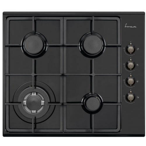 Plita incorporabila Fram FBH-V4IWF-RBK, Gaz, 4 Arzatoare, WOK, Gratar fonta, Control lateral, Aprindere electrica, Dispozitiv de siguranta, 60 cm, Negru