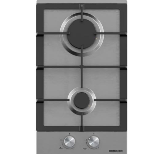 Plita incorporabila Heinner HBH-M302FIX, Gaz, 2 arzatoare, Gratar fonta, Aprindere electrica, Dispozitiv de siguranta, 30 cm, Inox